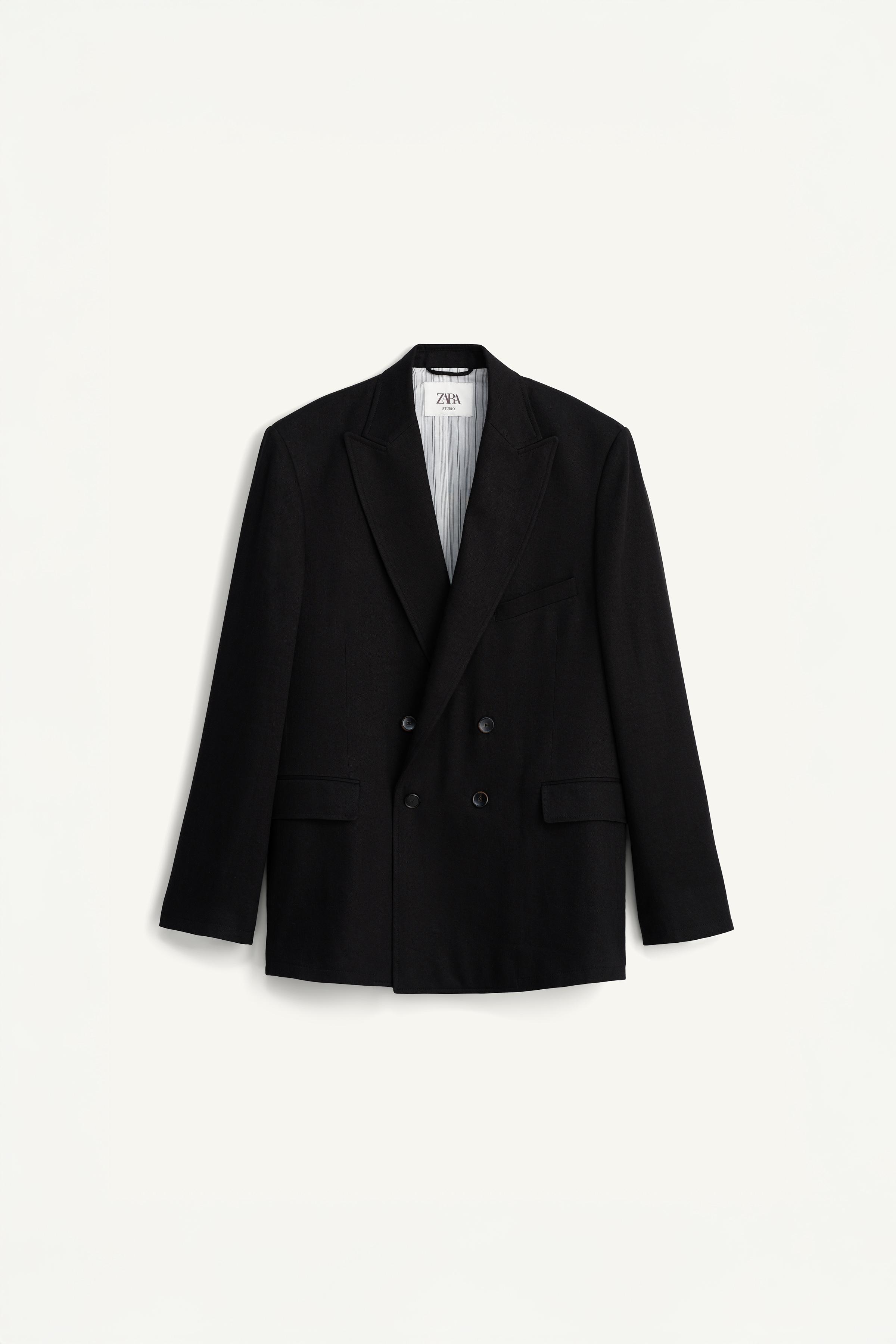 VESTE DE COSTUME À BOUTONNAGE CROISÉ LIN ET LYOCELL